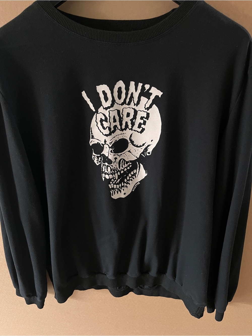Mint KILLSTAR I Don’t Care Skull Sweatshirt Sz XL Black Great